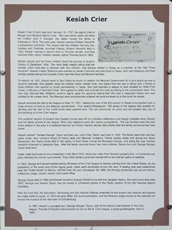 Kesiah Crier plaque